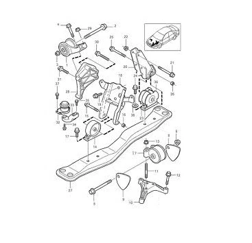 MOTOR MONTAJE MOTOR VOLVO S40 V40 CONDUCTOR IZQUIERDO INFERIOR 2000-2004 30611465 Foto 2 de 4