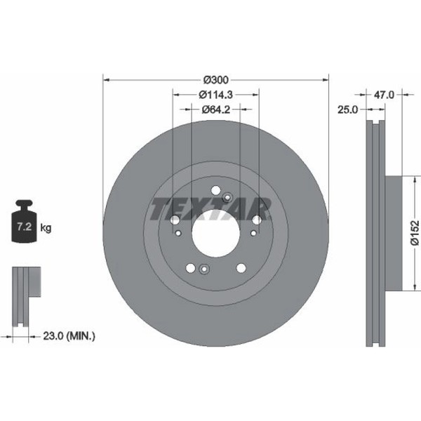 2X Textar 92186503 Bremsscheibe FüR Honda Civic FN FK-image