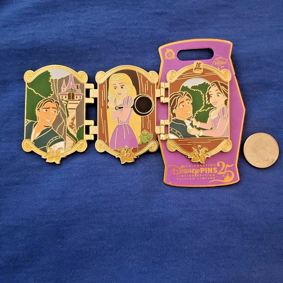 Prendedor Rapunzel Z plegable LE 4000 del 15 aniversario de los parques de Disney enredados Foto 2 de 3