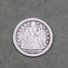 1848 P Seated Liberty Dime. Very Fine /  Reverse Issue