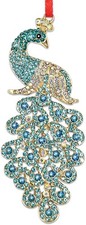 Peacock Christmas Ornaments - Metal for C-teal