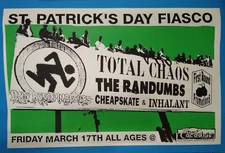 D.R.I. poster 3/17/00 show in SF w/ TOTAL CHAOS vintage punk concert poster DRI