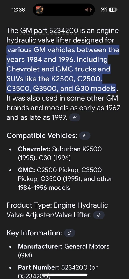 Lote de 5 nuevos elevadores hidráulicos OEM GM 5234200 HL-77 para vehículos GM 1984-1996 Foto 3 de 4