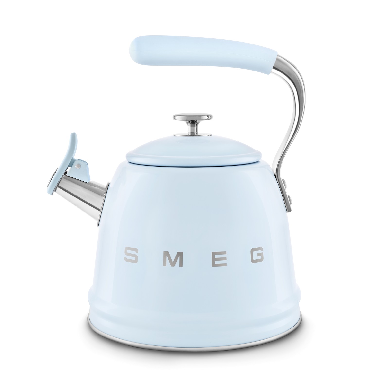 SMEG STOVE TOP WHISTLING KETTLE RETRO 50'S STYLE IN PASTEL BLUE WKF01PB