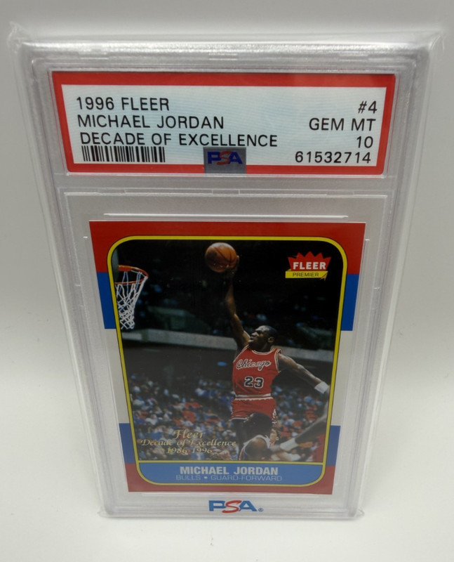 Michael Jordan 1996-97 Fleer #4 Decade of Excellence PSA 10