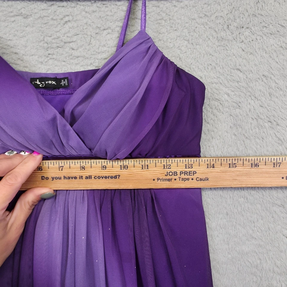 Y2K Ruby Rox Dress Women L Purple Babydoll Chiffon Ombre Fairy Bubble Hem Mini - Image 4 of 4
