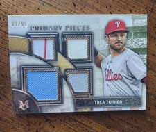 2025 Topps Museum Collection Trea Turner - Primary Pieces Quad Relic SP /99