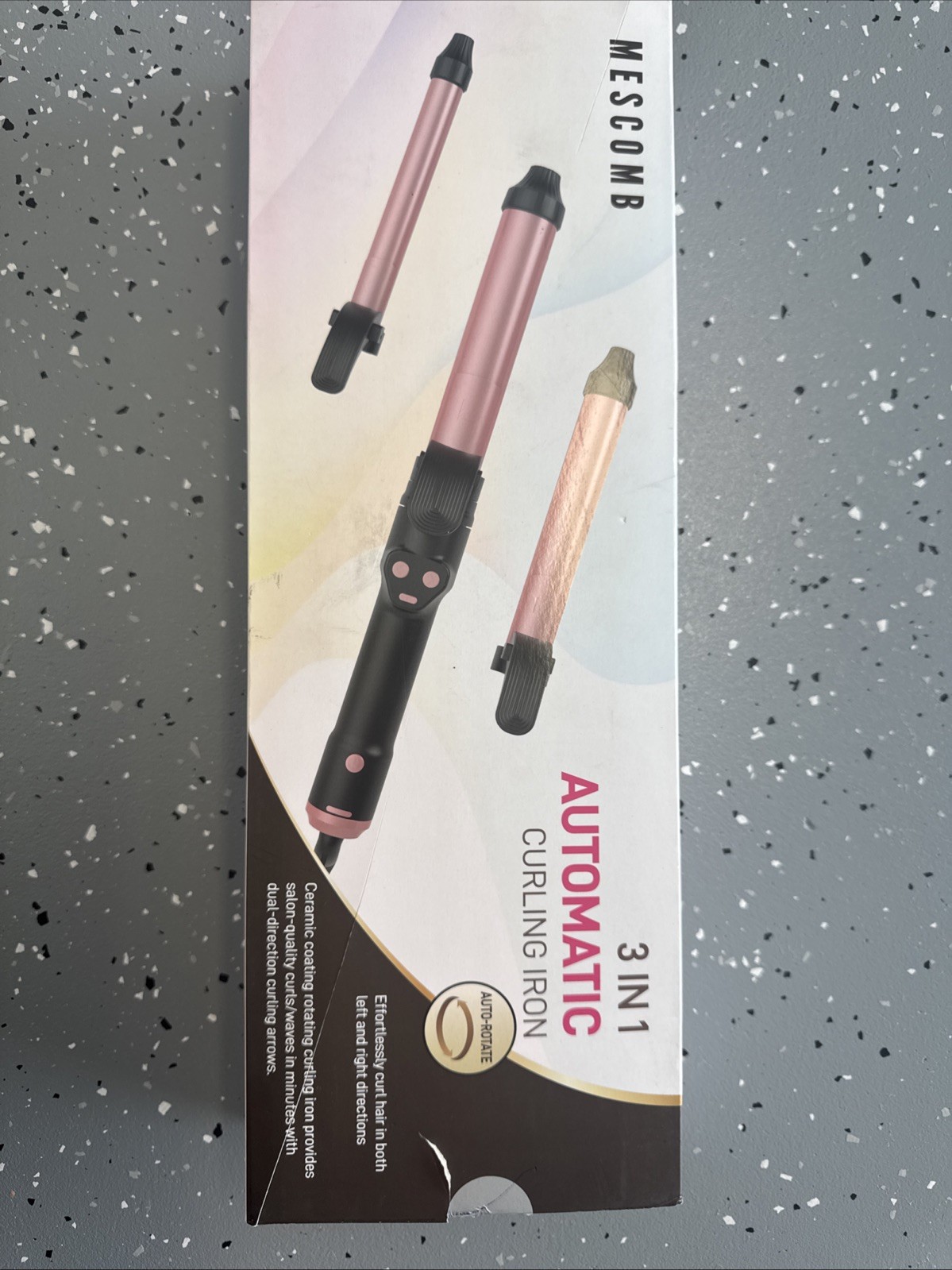 New Mescomb 3 in 1 Automatic Curling Iron  3 Sizes Of Barrels Auto Rotate