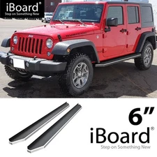 APS Running Board Polished 6" Fit Jeep Wrangler JK 4Dr 07-18