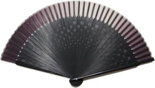Japanese Folding Handy Fan (SENSU) : Unisex : Bamboo+ Silk : Purple : Japan made