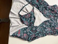 Women's 2XL Teal Pink White Floral One Piece Swimsuit Adjustable Strap Regular