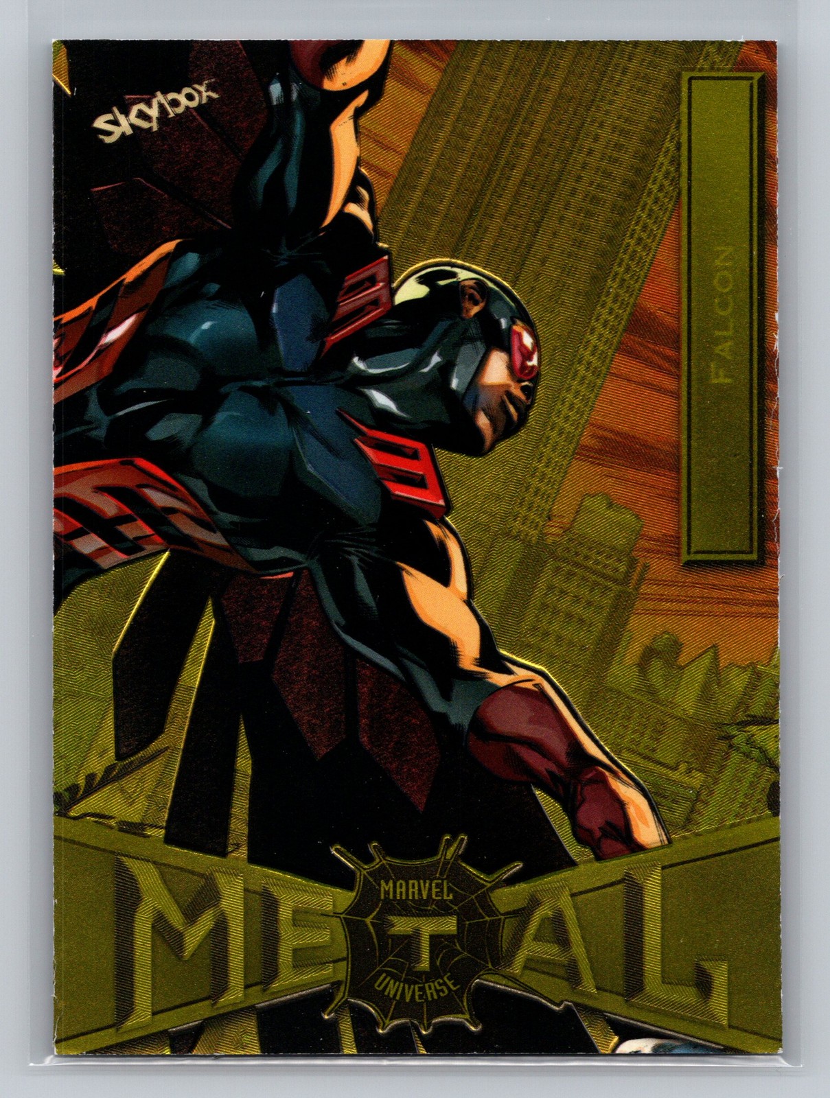 2021 Upper Deck Marvel Metal Universe Spider-Man Falcon Light FX Gold #26 6733