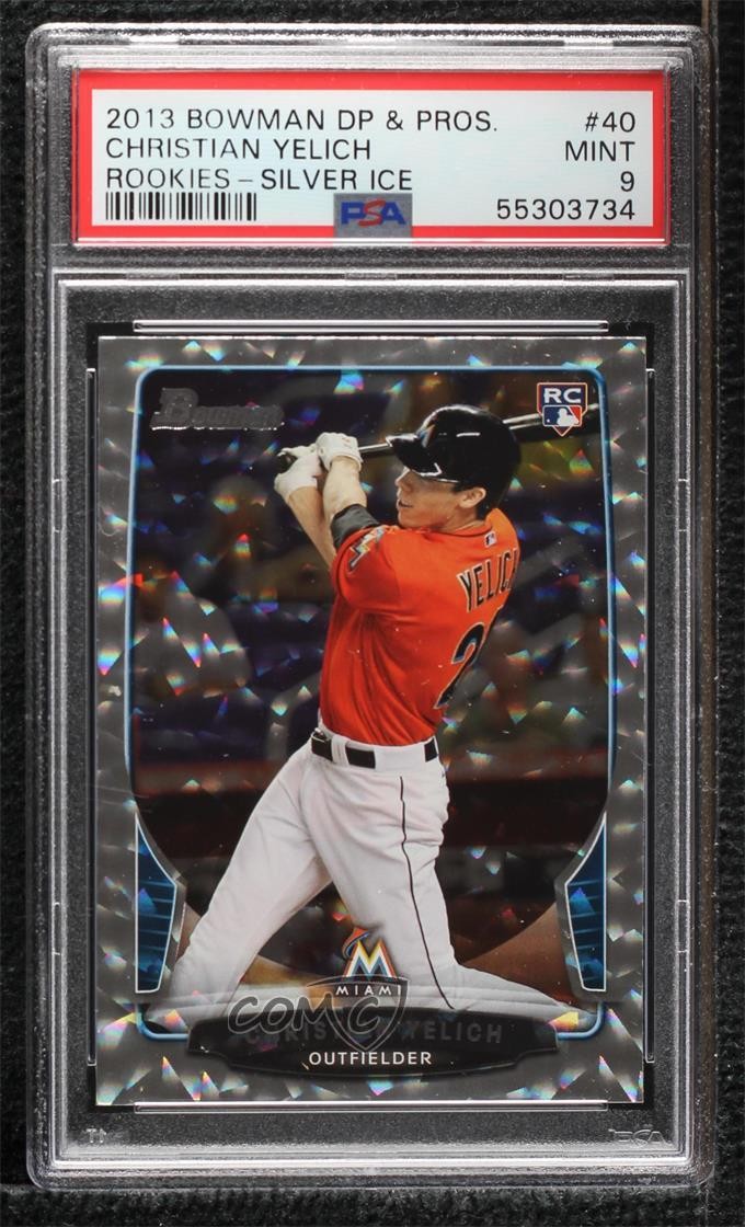 2013 Bowman Draft Silver Ice Christian Yelich #40 PSA 9 MINT 1h1