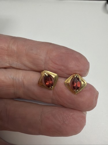 14k Marquis Garnet Earrings