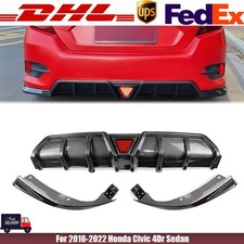 For 2016-2022 Honda Civic 4dr Sedan Carbon Fiber Style Rear Bumper Diffuserled For 2016-2022 Honda Civic 4dr Sedan Carbon Fiber Style Rear Bumper Diffuserled