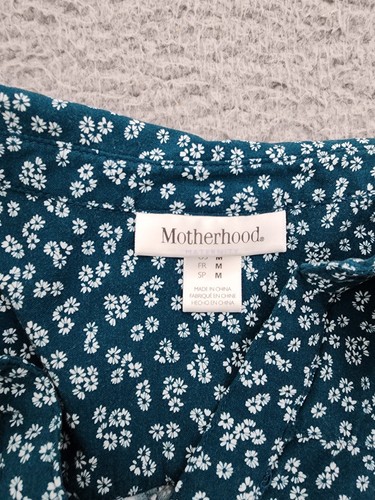 Motherhood Shirt Womens Medium Maternity Blouse Long Sleeve Button Up Floral - Picture 3 of 9