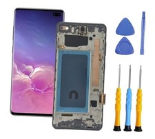 for Samsung S10 Plus Screen Replacement with Frame for Samsung Galaxy Black