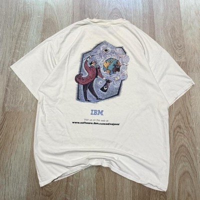 Vintage 90s IBM Java Software Tech Computer Tee Shirt Large