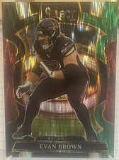 Evan Brown 2025 Panini Select #24 Black and Green Prizm Shock Arizona Cardinals