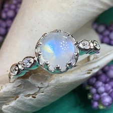 Moonstone Ring Engagement Promise Cocktail Ladies Ring 925