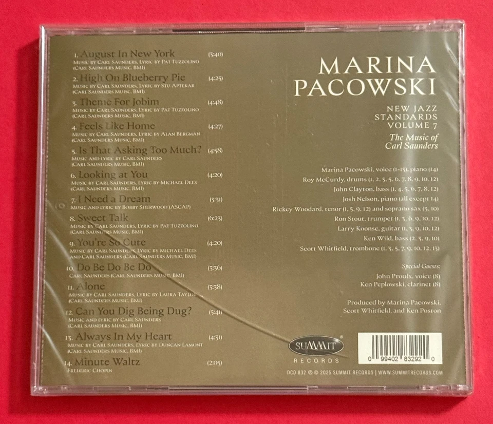 Marina Pacowski New Jazz Standards Volume 7: Carl Saunders (CD) New/Cracked Case - Image 2 of 2