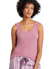 State of Day Women's Ribbed Modal Sleep Tank Top Thulian Pink Small