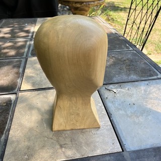 Antique Carved Wooden Mannequin Head Sculpture