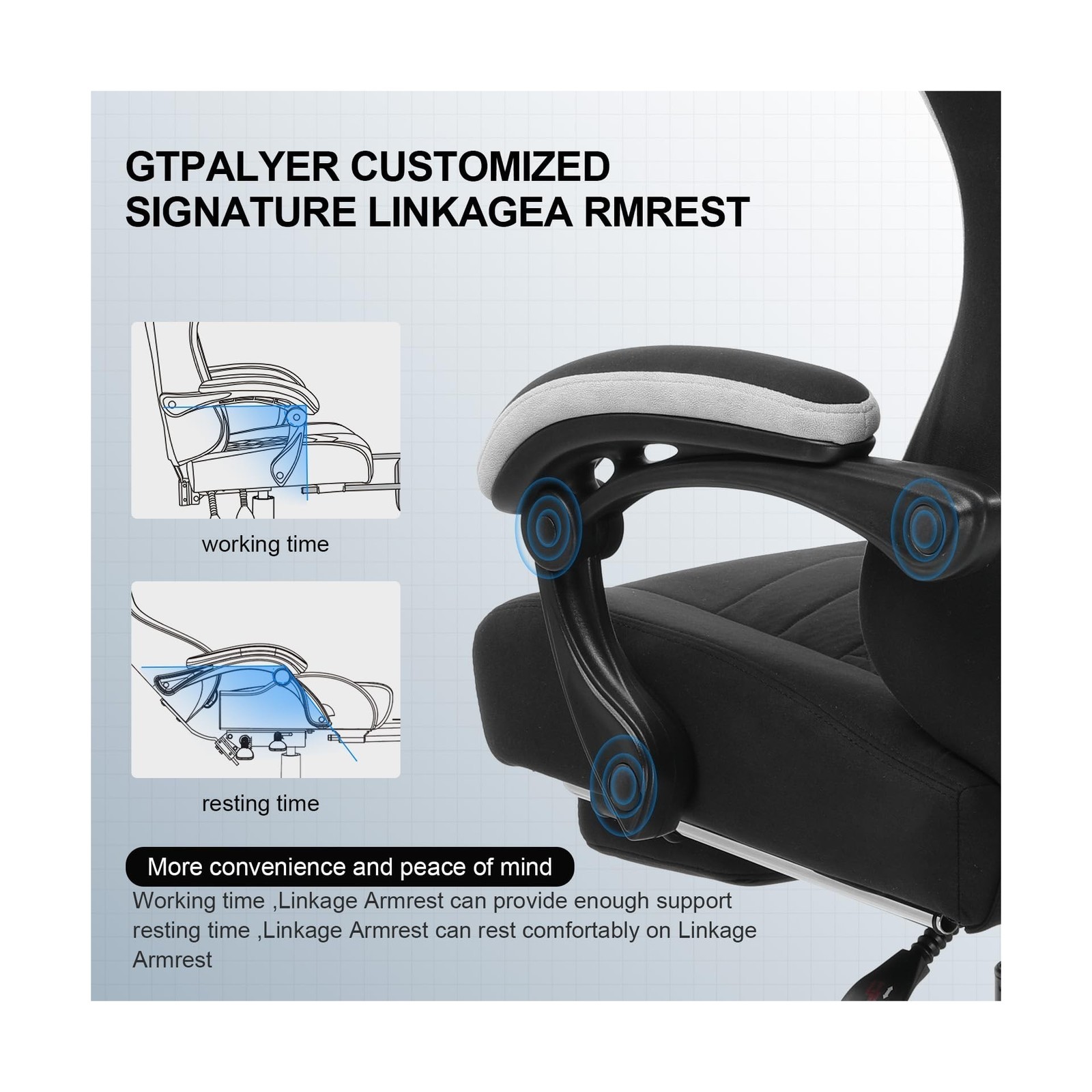 GTPLAYER Gaming Chair, Computer Office Chair with Pocket Spring Cushion, Link...