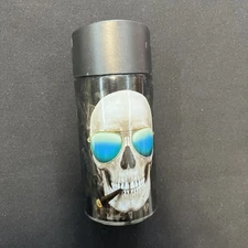 Smokezilla Portable Glass Cigarette Butt Bucket Ash Tray Black Skull Cigar