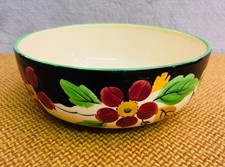 W.H.Grindley Hand Painted Bowl ~ Floral Art Deco Style ~ 1950s ~ 18.5cm wide 