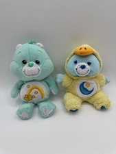 Care Bears Lot Of 2 Plush 2002  2005 Bedtime Bear  Wish Bear DIRTY- See Photo
