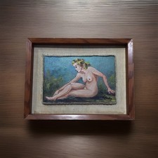 Quadro NUDO DONNA firma NORDIO olio Su Tavola