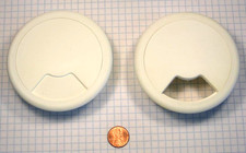 WIRE MANAGEMENT GROMMET, 80mm BORE DIAMETER, WHITE PLASTIC, 25mm DEPTH