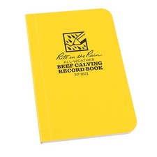 Rite in the Rain Weatherproof Beef Calving Record Notebook, 3" x 4.625", Yell...