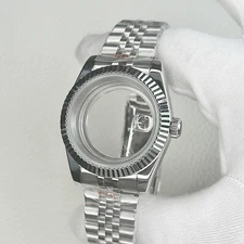39mm stainless steel Fluted Watch Case Mod For Nh35 Nh36/38 Movement 28.5mm Dial