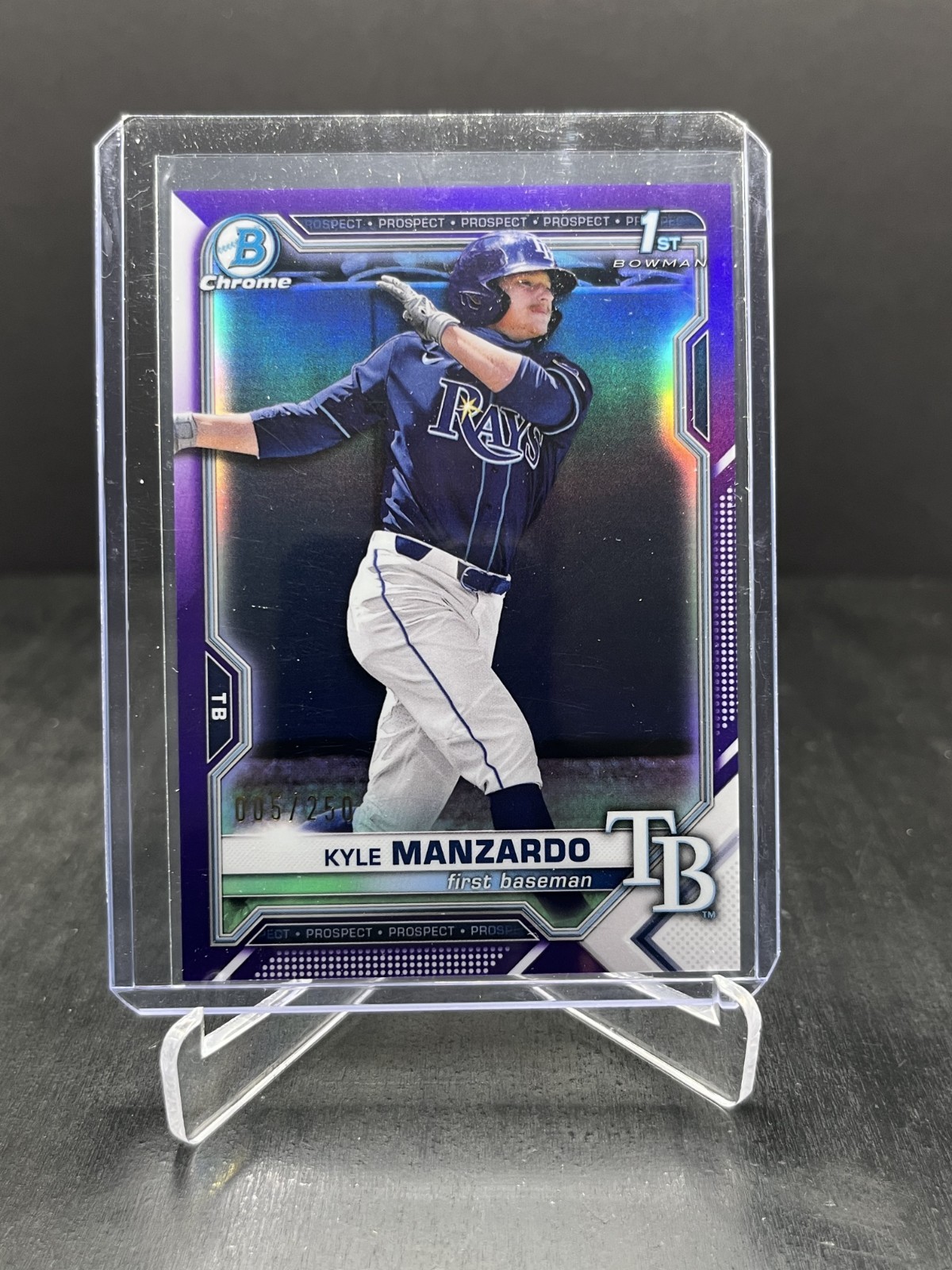 2021 Bowman Draft Kyle Manzardo 1st Chrome Purple Refractor 005/250 #BDC-191