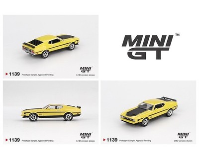 Mini GT 1:64 Ford Mustang Mach 1 Grabber Yellow MGT01139 Diecast