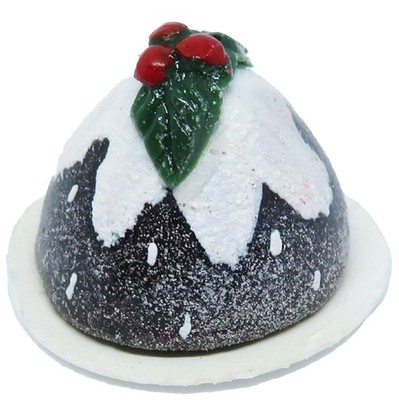 Puppenhaus kleiner Weihnachtspudding Miniatur Küche Esszimmer Essen Zubehör 1:12