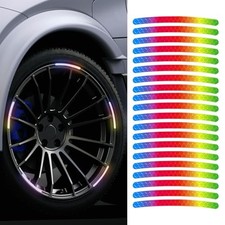 20PCS Reflective Car Wheel Decorative Stripe Stickers, Car Wheel Colorful