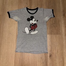 VTG 80s-90s Single Stitch Disney Mickey Mouse Ringer T-Shirt See Pic Dimensions.