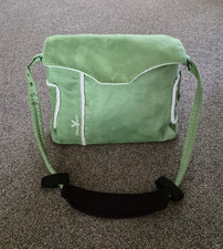 WALLABOO Baby Changing Messenger Style Bag - Faux Suede - Green -Great Condition