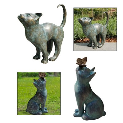 Retro Katze Ornament mit Schmetterling Design perfekte Ergänzung zu Ihrer Garte