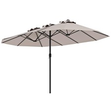15 FT Double-Sided Large Patio Umbrella, Outdoor Table Market Umbrella Coffee