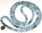 Beautiful flawless 38inch blue semi precious gemstones beaded Necklace Lot# 459