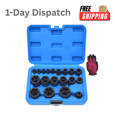 Torx Plus Socket Set External Torx Plus 6 Point EP4-EP32 19Pcs 1/2 3/8 1/4
