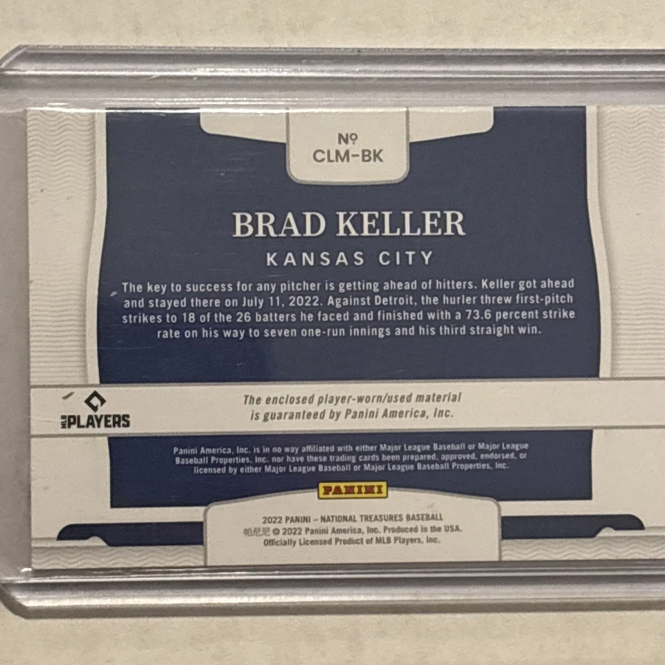 2019 National Treasures BRAD KELLER #CLM-BK Colossal PATCH 09/25 - BASEBALL CARD - Image 4 of 4