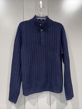 Brooks Brothers "346" Men's L Navy Blue 1/4 Zip 80 Wool LS Pullover Sweater