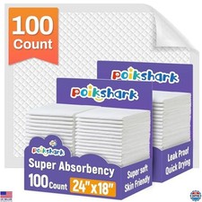 100 Count Ultra-Absorbent Disposable Baby Changing Pads 24" x 18" - Leakproof