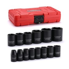 14 Pieces 1/2-Inch Drive Shallow Impact Socket Set, Metric, 6-Point, 11mm to ...