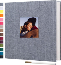 Self Adhesive Photo Album 40 Pages, Linen cover, Gray Photo Album Self Adhesiv